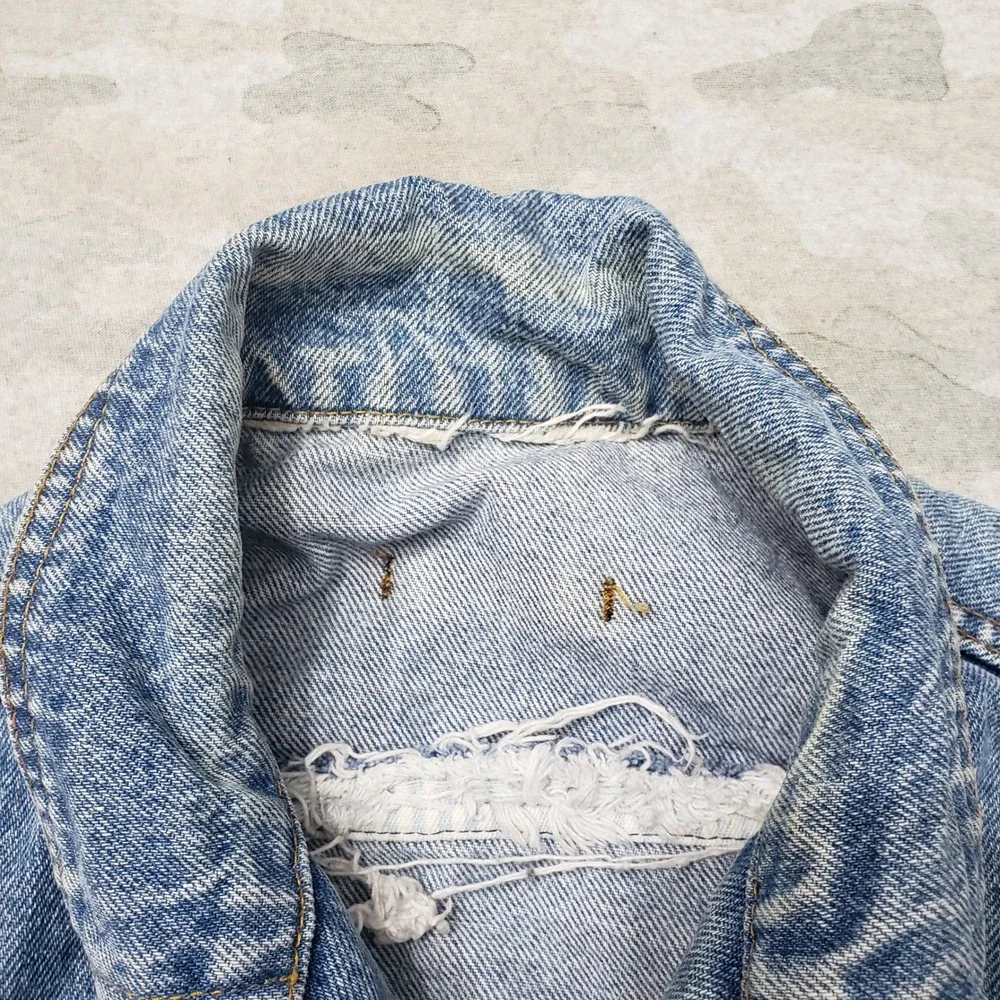 VTG Levi's Vest Mens Medium Blue Trucker Biker Denim Medium Wash 80s